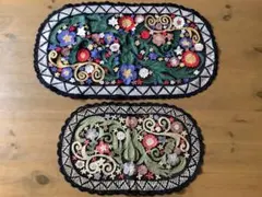 刺繍 テーブルセンター 2枚セット 花柄のサムネイル