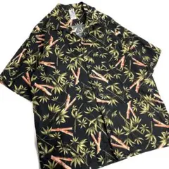 JUNGLE STURM アロハシャツ 竹柄 和柄 コットンレーヨン 黒 Lのサムネイル
