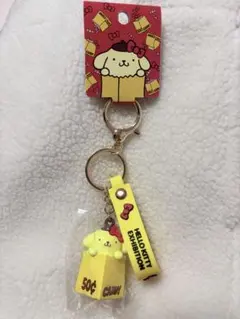 【新品未開封】ハローキティ展限定　ポムポムプリン　ラバー立体キーホルダー