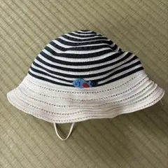 ファミリア　familiar 麦わら帽子　サイズ47 ベビー　帽子　ハット　刺繍