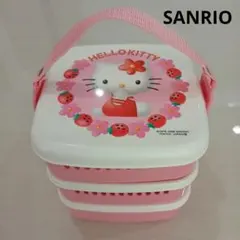 【値下げ】ハローキティ 3段ランチボックス ピンク