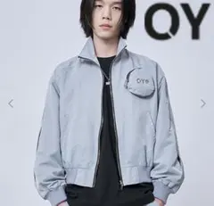 OY DOUBLE PLEATS BOMBER JACKET-GREY