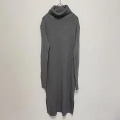 BASEMENT online グレー タートルネック ニットワンピース F