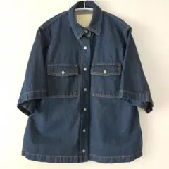 BEAUTY&YOUTH コットンデニム ハーフスリーブシャツ