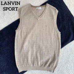 LANVIN SPORT ニットベスト Vネック 38 ゴルフウェア ロゴ刺繍のサムネイル
