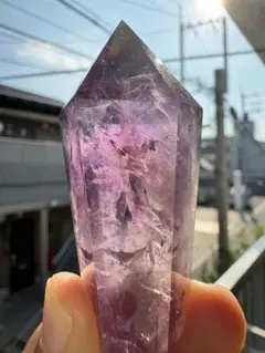 ★300円赤字スタート★高透明 天然アメジストポイント 紫水晶柱58㍉