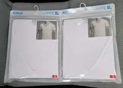 ユニクロ XL エアリズム VネックT XLサイズ 半袖 白2枚 メンズ 新品