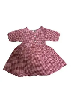 【美品】ギンガムチェック ワンピース 90cm 赤 7分丈 女の子