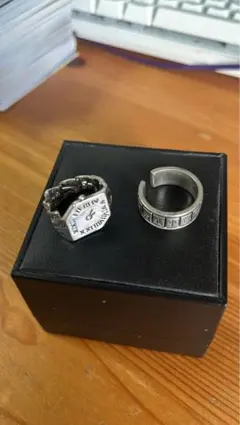 リング2つセット 麻雀と時計リング