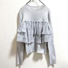 イング　INGNI 長袖ニット　フリル　Mサイズ　薄手　グレー