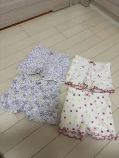 美品　花柄 1部丈パンツ　オーバーパンツ　4点セット