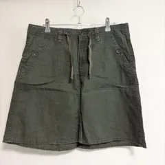 【H&M】L.O.G.G. リネン混 台形ミニスカート カーキ US8 L XLのサムネイル