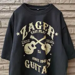 US古着 企業系 Tシャツ アコースティックギター 音楽 XL /655