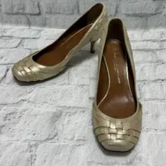 GUILD JACOMO GALLERY 編み込みレザーのローヒール