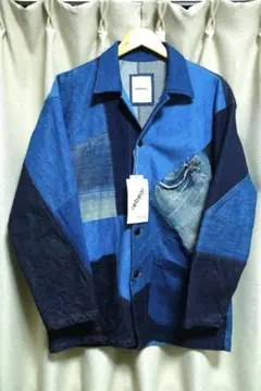 【rebear by Johnbull】パッチワークデニムカバーオール