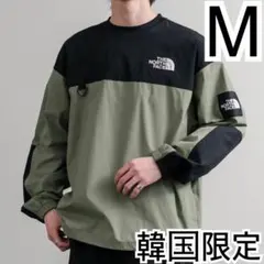 M＊アルバニークルーネック　カーキ　黒＊ロンT＊ノースフェイス＊韓国限定