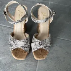 R&E ヘビ柄デザイン ハイヒールパンプス