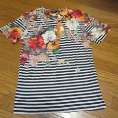 ZARA MAN 花柄　ボーダー　半袖Tシャツ