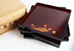 漆器 膳 5枚セット 金彩 竹文様 - メルカリ