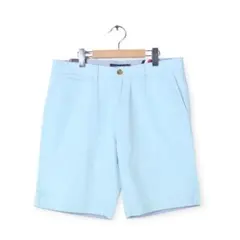 トミーヒルフィガー チノショーツ ハーフパンツ 水色 ワンポイント W33 古着