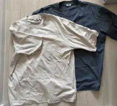 【美品】UNIQLO U XL Tシャツ 2枚セット ベージュ・ダークグレー