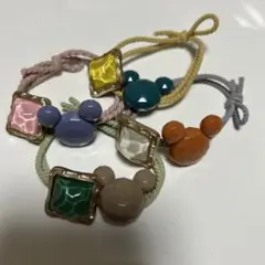 最終価格！【美品】ミッキーマウスモチーフ ヘアゴム 4個セット