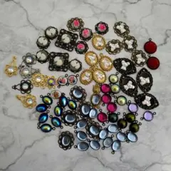 ヴィンテージカボション、クマ、フラワー、ガラスカボション小サイズまとめ【B】