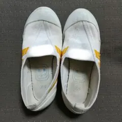 上履き 上靴 体育館シューズ 教育シューズ ホワイト/イエロー 20センチ