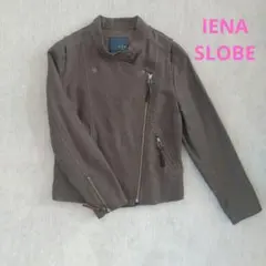 IENA SLOBE ブラウン リネン ライダースジャケット