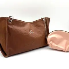 【美品】キタムラ kitamura ハンドバッグ ブラウン レザー ポーチ付き