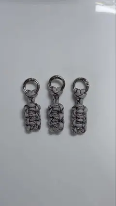 3ジッパータグ キーリング グレー柄