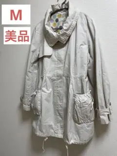 美品　春秋アウター　綿100% ベルト付き　薄手　アイボリー　Mサイズ