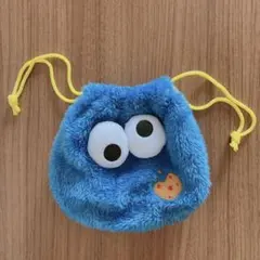USJ セサミストリート クッキーモンスター ふわふわ巾着ポーチ