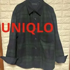 UNIQLOネルシャツ ダークグリーン ネイビー チェック