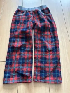 チェック柄　フリース　パンツ 100
