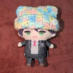 《パステル×白》にじぱぺっと ぬい服 10cm 猫耳ニット帽 ボタン