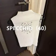 SPECCHIO プリーツ ハイネック タンクトップ ホワイトのサムネイル