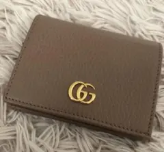 グッチ 折り財布 マーモント GG柄 スプリーム ゴールド金具 ピンク