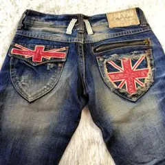 新品未着用Lolita ロリータ　ユニオンジャック刺繍デニムパンツ　サイズ28 Lolita Jeans ユニオンジャック デニムパンツ - メルカリ