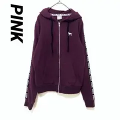 PINK パーカー 長袖 S パープル カジュアル フード トップス レディースのサムネイル