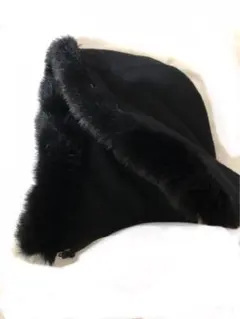 COMME CA ISM 黒 取り外し可能コートフード　ファー付きフードのみ