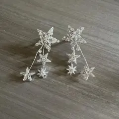 星ピアス　シルバー　結婚式　ブライダルアクセサリー