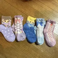 キッズ靴下 5足プリンセス女の子ソックス15から20cm新品
