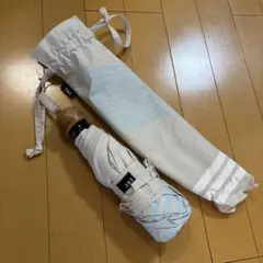訳あり392 ベージュと水色の晴雨兼用(収納袋付き)のサムネイル