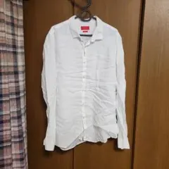 ZARA MAN ホワイトリネン長袖シャツ