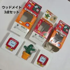 ウッドメイト 木のおもちゃ 3点セット カバヤ 食玩 テレビ サボテン