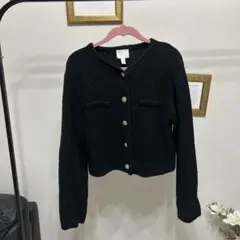 H&M ブラック カーディガン L