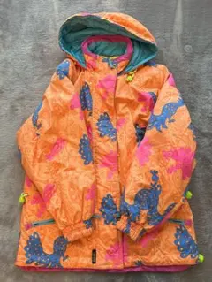 vintage カラフル　スキージャケット　中綿　ナイロンパーカー　オレンジ系