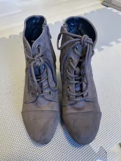 ブーツ ブラウン レースアップ Mサイズ 10cmヒール