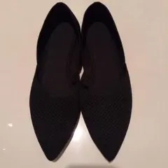 GU ウォッシャブルニットフラットシューズ　ブラック25cm